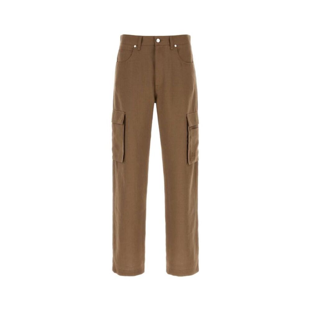 Fendi Men Light Brown Linen Cargo Pant